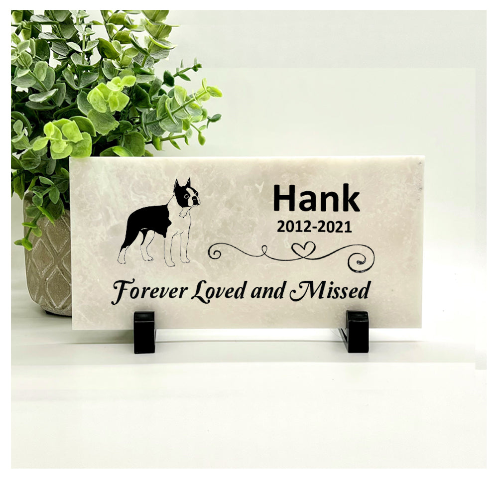 Boston Terrier Memorial Stone - Personalized Dog Memorial