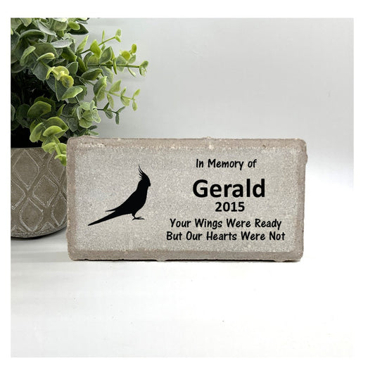 Cockatiel Memorial Stone - Personalized Bird Memorial Gift