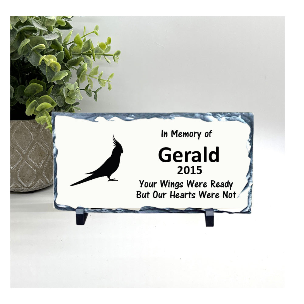 Cockatiel Memorial Stone - Personalized Bird Memorial Gift