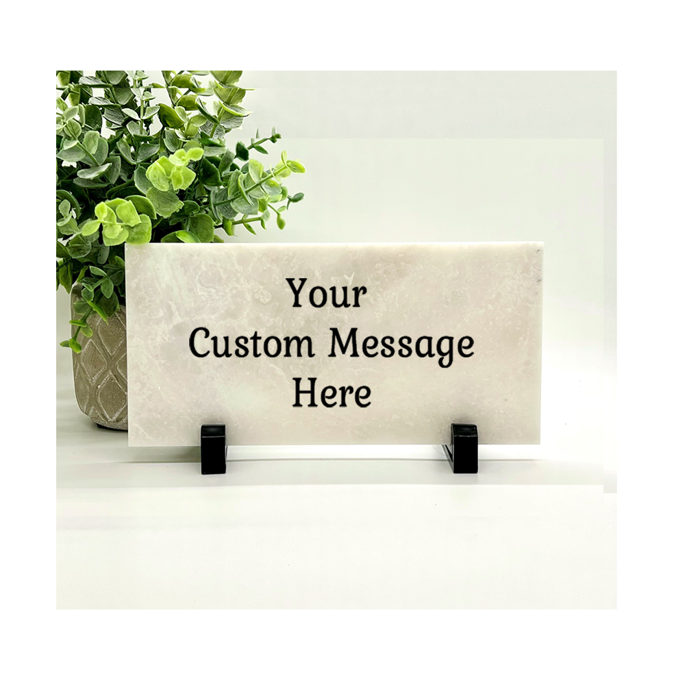 Custom Stone -  Choice of Stone with your own message printed on it. -  Add your favorite saying - Personalized - Concrete, Marble or Slate