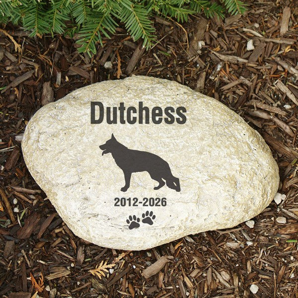 Dog Silhouette Memorial Stone – Personalized Dog Sympathy Gift
