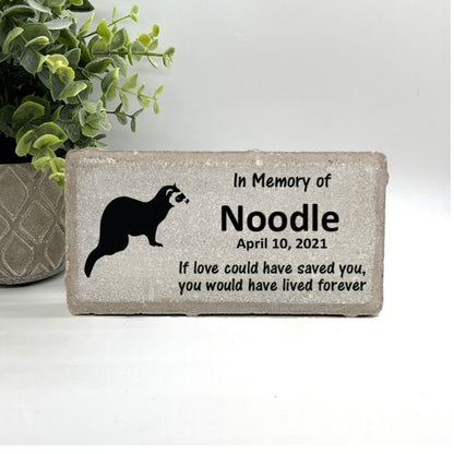 Ferret Memorial Stone - Personalized Pet Keepsake - Loss of Ferret Sympathy Gift - Pet loss Gift - Pet Memorial Gift Stone