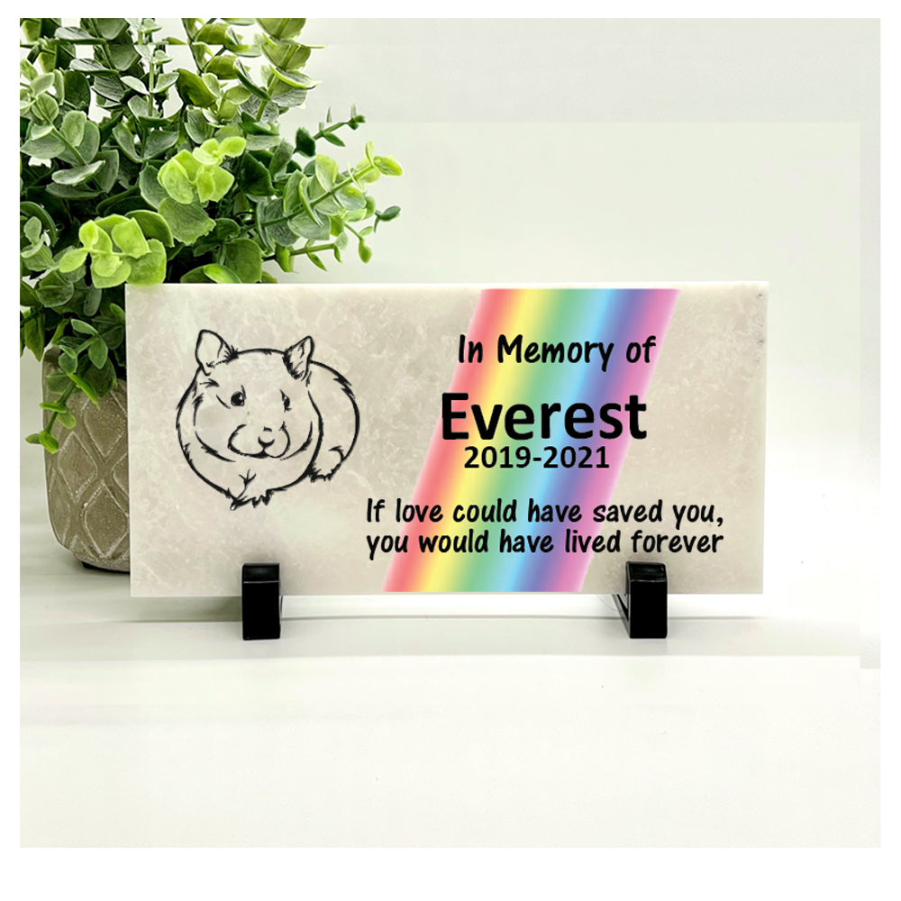 Guinea Pig Memorial Stone - Rainbow Bridge - If love could have saved you, you would have lived forever