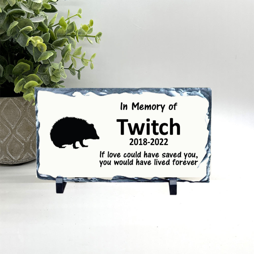 Hedgehog Memorial Stone -  Loss of Hedgehog Sympathy Gift