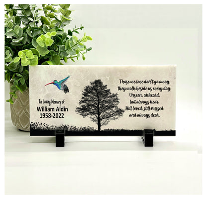 Personalized Memorial Stone -Sympathy Gift Bereavement Gift  Funeral Gift - Hummingbird Memorial - Condolence Gift - Custom Memorial Gift