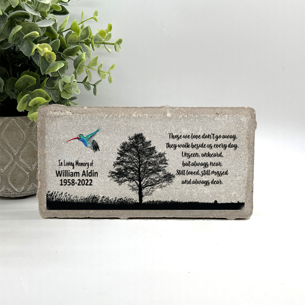 Personalized Memorial Stone -Sympathy Gift Bereavement Gift  Funeral Gift - Hummingbird Memorial - Condolence Gift - Custom Memorial Gift