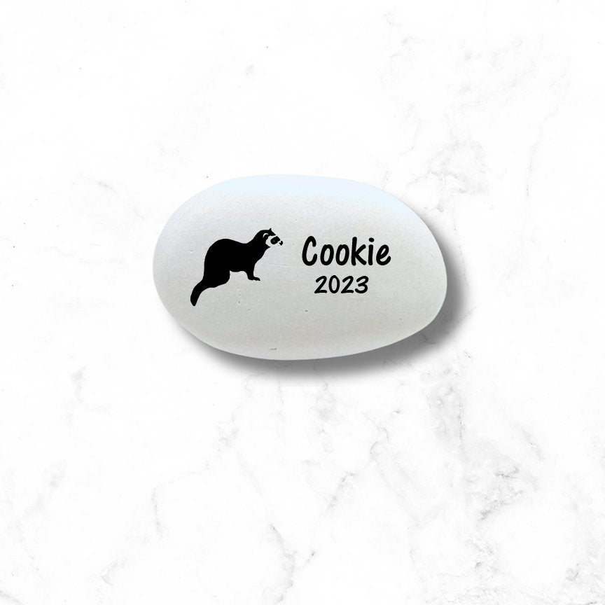 Ferret Memorial Stone- Personalized Pet Keepsake- Pet Loss Gift - Custom Ferret Sympathy Gift - Pet Condolence Gift- Ferret Burial Marker