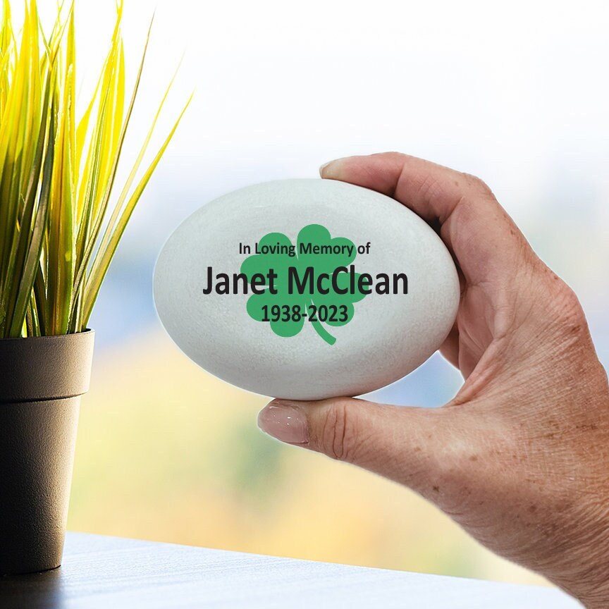 Shamrock Memorial Stone - Personalized Memorial Gift - Sympathy Gift - Condolence Gift - Custom Memorial Gift- Irish Memorial - MemorialGiftsandmore - Memorial Stones - People