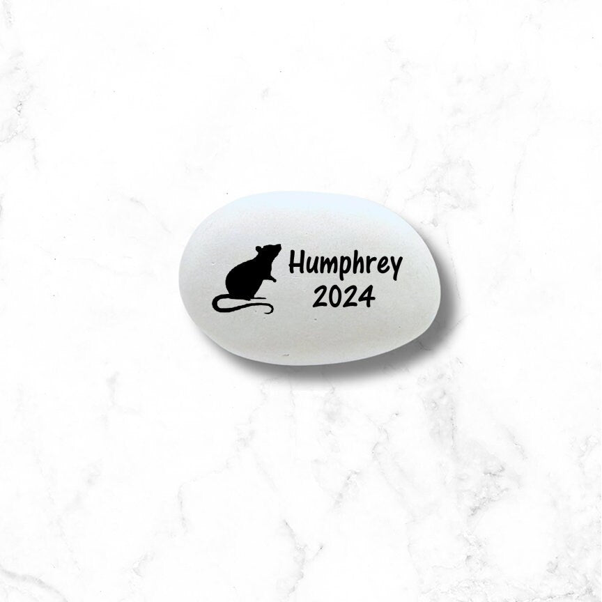 Rat Memorial Stone- Personalized Pet Keepsake- Pet Loss Gift - Custom Rat Sympathy Gift - Mouse Condolence Gift - Mouse Memorial Gift - MemorialGiftsandmore - Memorial Stones - Pets