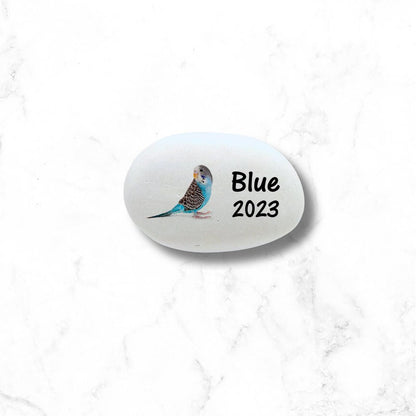 Parakeet Memorial Stone- Personalized Pet Keepsake- Pet Loss Gift - Custom Blue Parakeet Sympathy Gift - Parakeet Memorial Gift - MemorialGiftsandmore - Memorial Stones - Pets