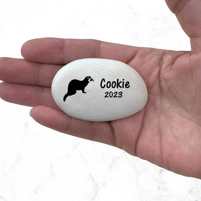 Ferret Memorial Stone- Personalized Pet Keepsake- Pet Loss Gift - Custom Ferret Sympathy Gift - Pet Condolence Gift- Ferret Burial Marker