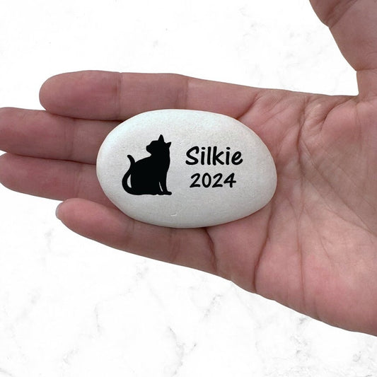 Cat Memorial Stone - Pet Loss Gift - Personalized Cat Memorial Gift - Custom Cat Sympathy Gift - Cat Keepsake - for indoors or outdoors - MemorialGiftsandmore - Memorial Stones - Pets