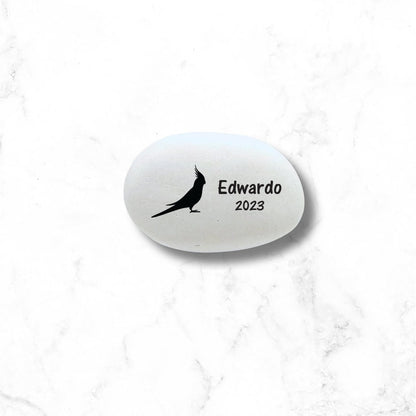 Cockatiel Memorial Stone- Personalized Pet Keepsake- Pet Loss Gift - Custom Cockatiel Sympathy Gift - Pet Bird Condolence Gift- - MemorialGiftsandmore - Memorial Stones - Pets