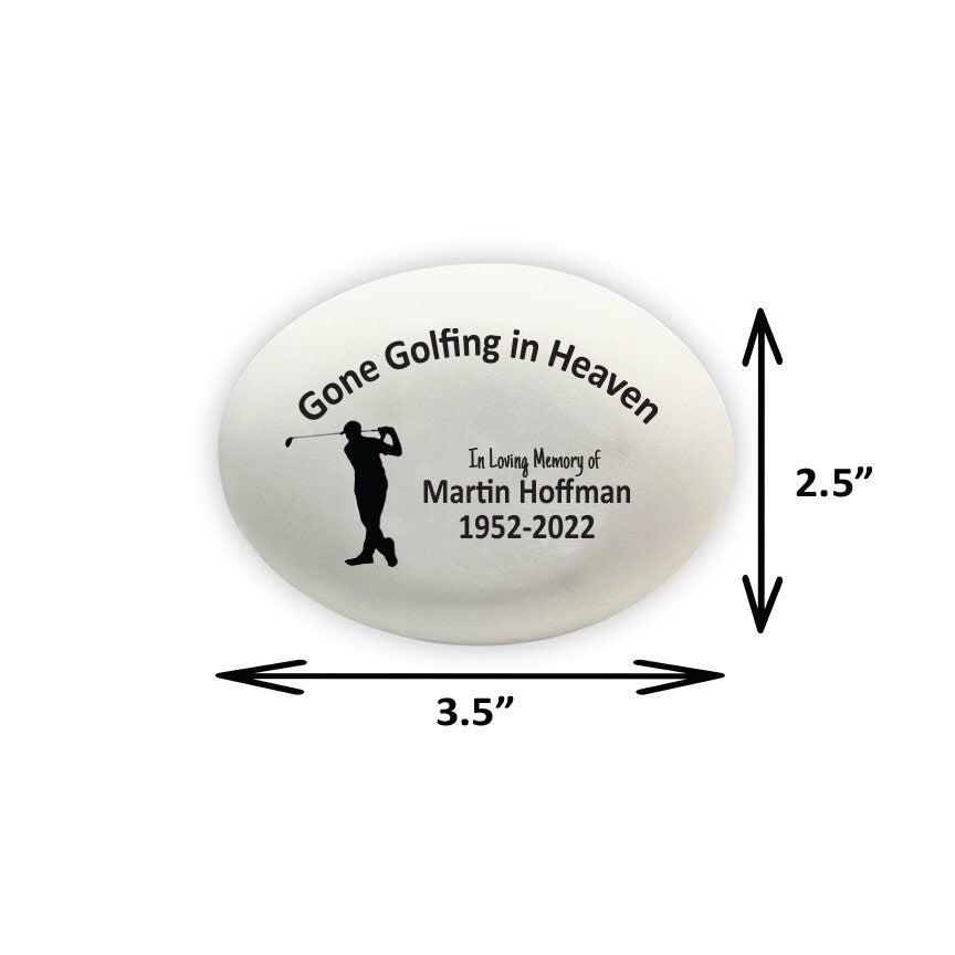 Memorial Stone - Sympathy Gift Bereavement Gift Funeral Gift - Golfer Memorial Condolence Gift - Custom Memorial Gift - Gone Golfing - MemorialGiftsandmore - Memorial Stones - People