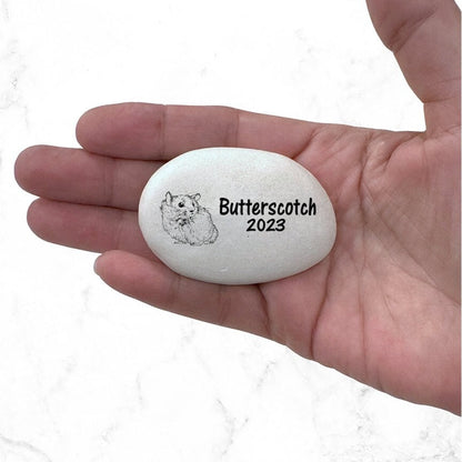 Hamster Memorial Stone- Personalized Pet Keepsake- Pet Loss Gift - Custom Hamster Sympathy Gift - Hamster Memorial Gift - MemorialGiftsandmore - Memorial Stones - Pets