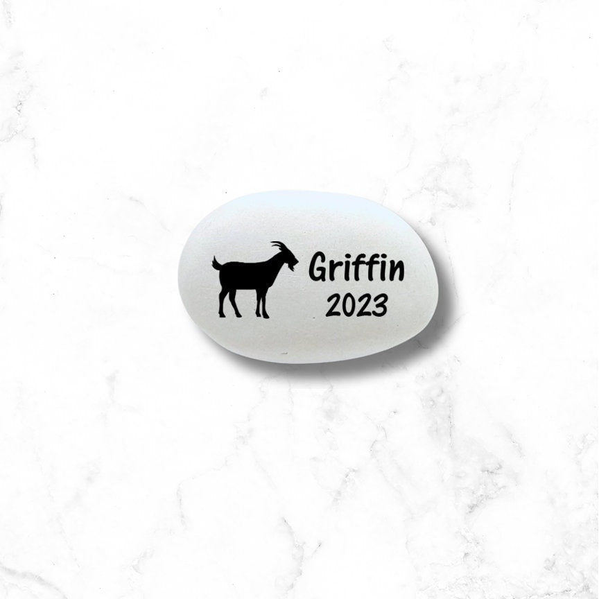 Goat Memorial Stone- Personalized Pet Keepsake- Pet Loss Gift - Custom Goat Sympathy Gift - Goat Memorial Gift - MemorialGiftsandmore - Memorial Stones - Pets