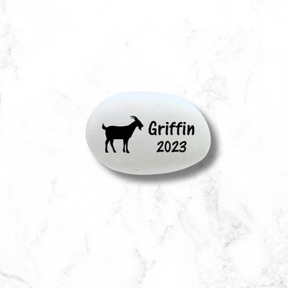 Goat Memorial Stone- Personalized Pet Keepsake- Pet Loss Gift - Custom Goat Sympathy Gift - Goat Memorial Gift - MemorialGiftsandmore - Memorial Stones - Pets