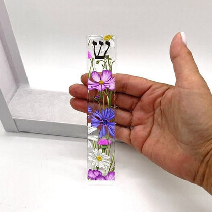 Mezuzah - Wildflower Mezuzah - with or without name - Acrylic Mezuzah - Modern Mezuzah - Personalized Mezuzah - Flower Mezuzah