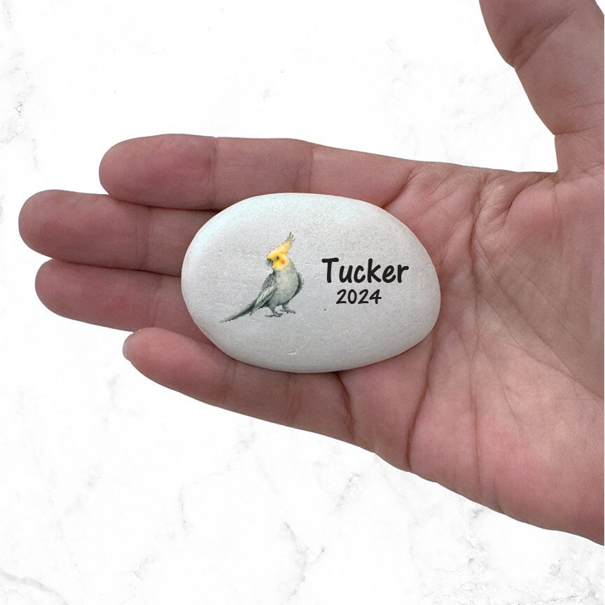 Cockatiel Memorial Stone- Personalized Pet Keepsake- Pet Loss Gift - Custom Cockatiel Sympathy Gift - Pet Bird Condolence Gift- - MemorialGiftsandmore - Memorial Stones - Pets