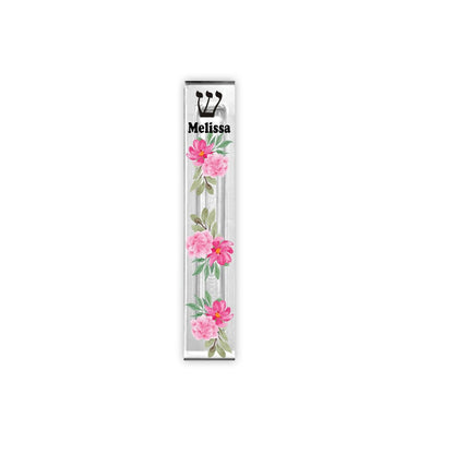 Mezuzah - Flower Mezuzah - With or without Name - Acrylic Mezuzah - Modern Mezuzah - Personalized Mezuzah - Floral Mezuzah Case