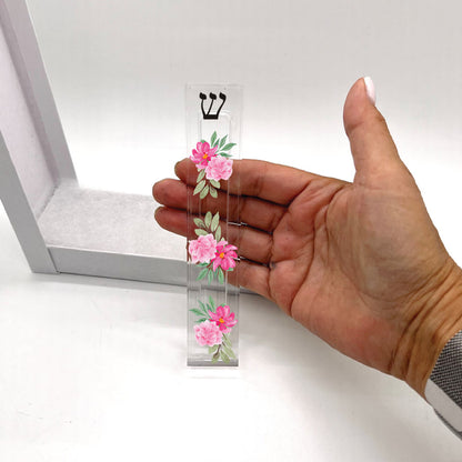 Mezuzah - Flower Mezuzah - With or without Name - Acrylic Mezuzah - Modern Mezuzah - Personalized Mezuzah - Floral Mezuzah Case