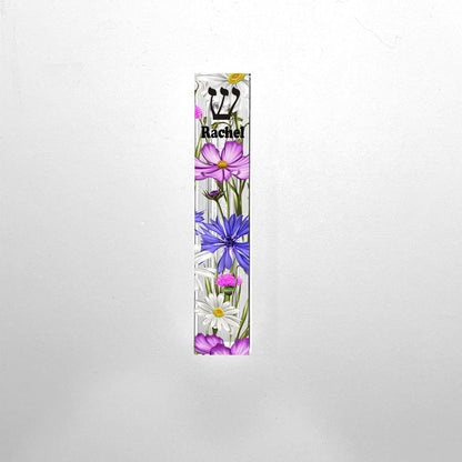 Mezuzah - Wildflower Mezuzah - with or without name - Acrylic Mezuzah - Modern Mezuzah - Personalized Mezuzah - Flower Mezuzah