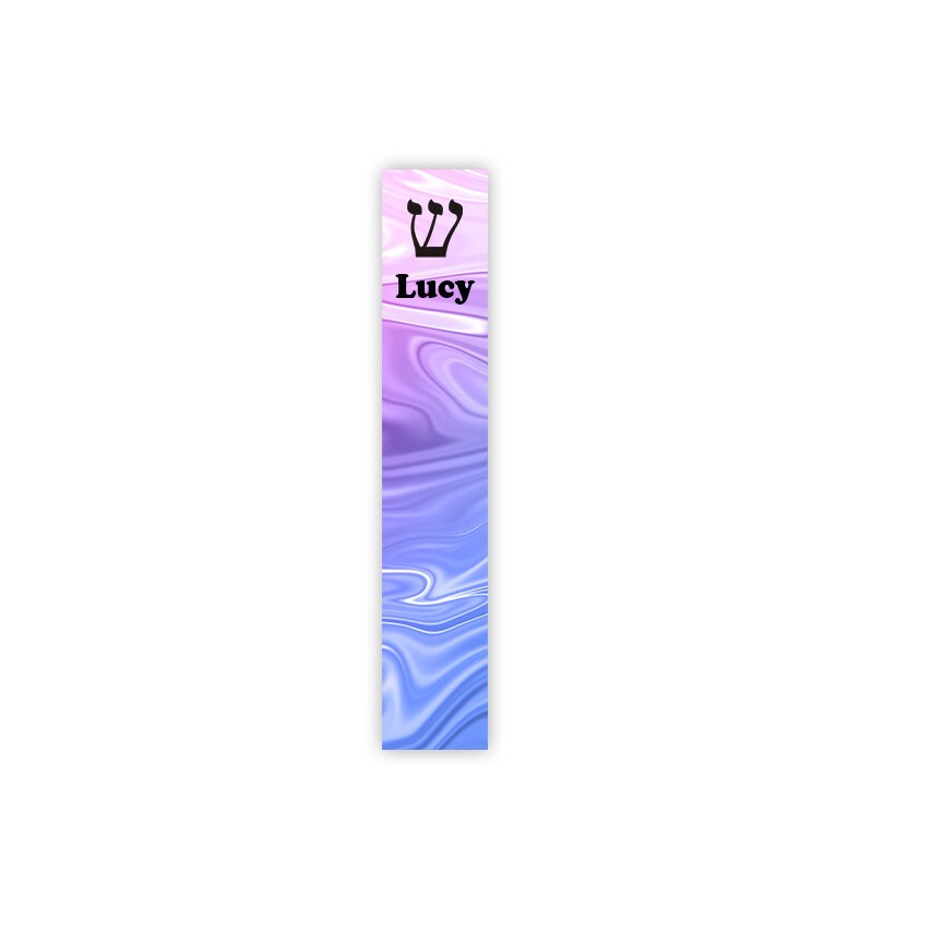 Mezuzah - Fluid Art Mezuzah - with or without name - Girls Room Acrylic Mezuzah - Personalized Judaica Gift - New Baby Gift - New Home