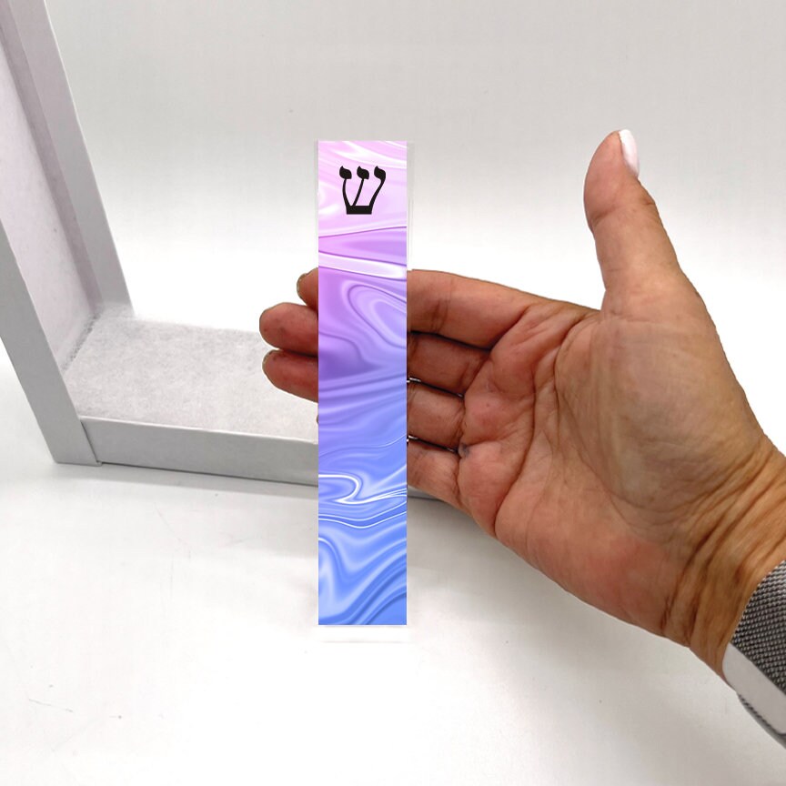 Mezuzah - Fluid Art Mezuzah - with or without name - Girls Room Acrylic Mezuzah - Personalized Judaica Gift - New Baby Gift - New Home