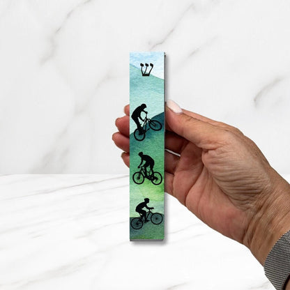 Mezuzah - Mountain Biker Mezuzah - Acrylic Mezuzah - Bike Mezuzah - Personalized Judaica Gift - Mountain Biker Gift - New Home Gift