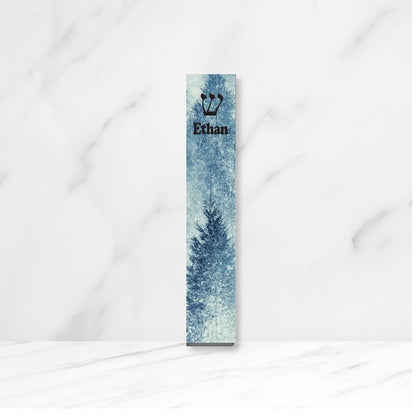 Mezuzah - Blue Forest Mezuzah - Acrylic Mezuzah - Personalized Judaica Gift - New Baby Gift - New Home Gift - Custom Mezuzah