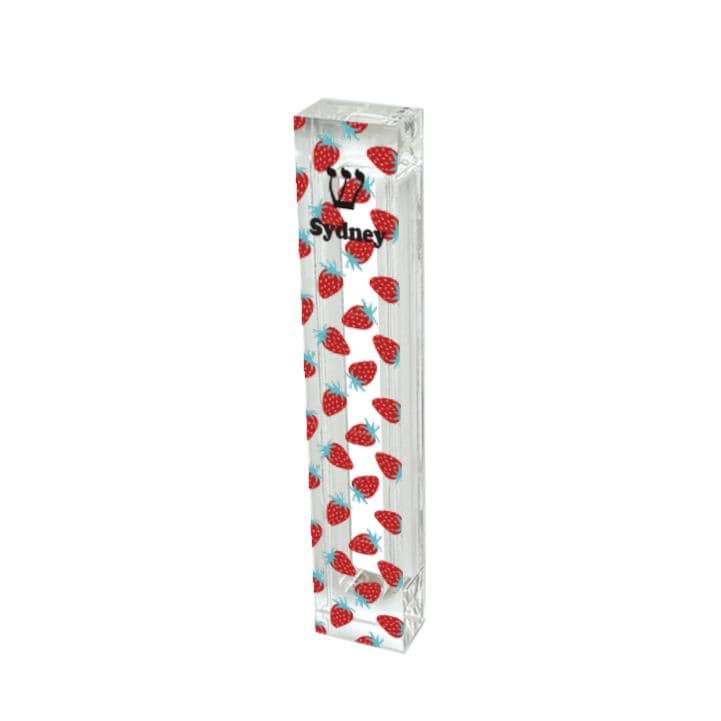 Mezuzah - Strawberry Mezuzah - With or without name - Acrylic Rose Mezuzah - Strawberries - Judaica Gift - New Baby Gift - New home gift