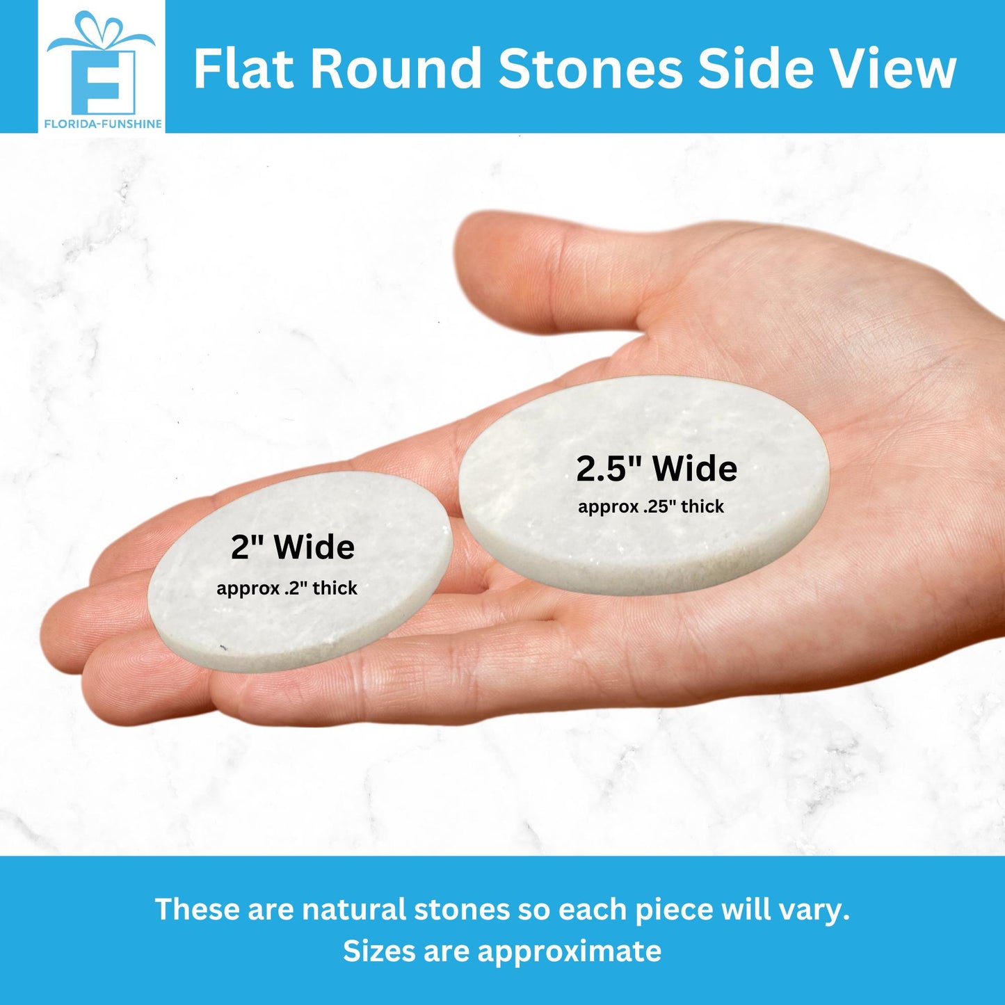 Custom Stone - Personalized Stone with Printed Word, Message or Image - Custom Rock - Personalized Round Stone - 2 Size Choices