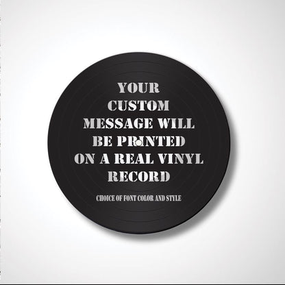 CUSTOM 12" Vinyl Record Wall Art, Your Custom Message on upcycled vinyl record, Personalized Real Vinyl Record Art, Font style, color choice