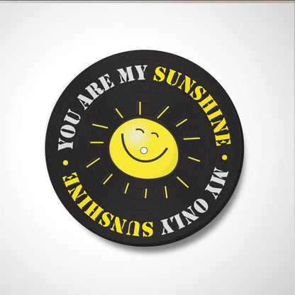 You are my sunshine, my only sunshine, Vinyl Record Art, 12" Vinyl Record Printed with Sunshine theme, wall art, upcycled vinyl record art