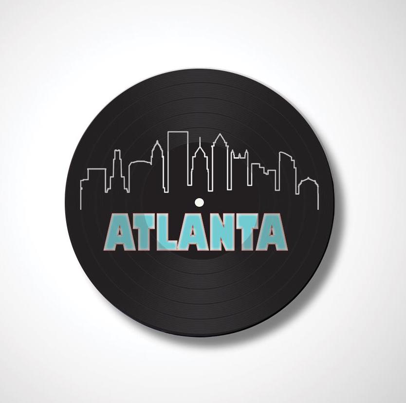 Atlanta Skyline 12" Vinyl Record - Atlanta Wall Art - Vinyl Record Printed with City Skyline and Name - New home gift -