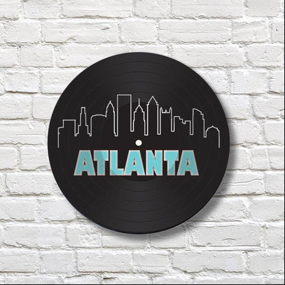 Atlanta Skyline 12" Vinyl Record - Atlanta Wall Art - Vinyl Record Printed with City Skyline and Name - New home gift -