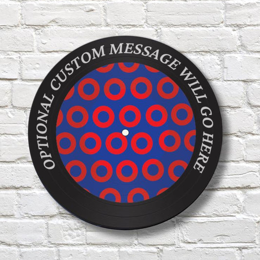 Phish Theme Record Art, 12" Real Vinyl Record Printed with Fishman Pattern, Phish Fan, retro wall art, upcycled vinyl record art