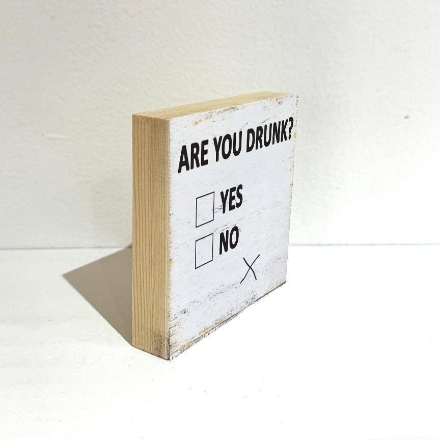Are you drunk? Wood bar sign, Funny Sign, Sarcastic Sign, Friend Gift, Man Cave Sign, Gag Gift, Funny Decor, Just for fun, Drunk test