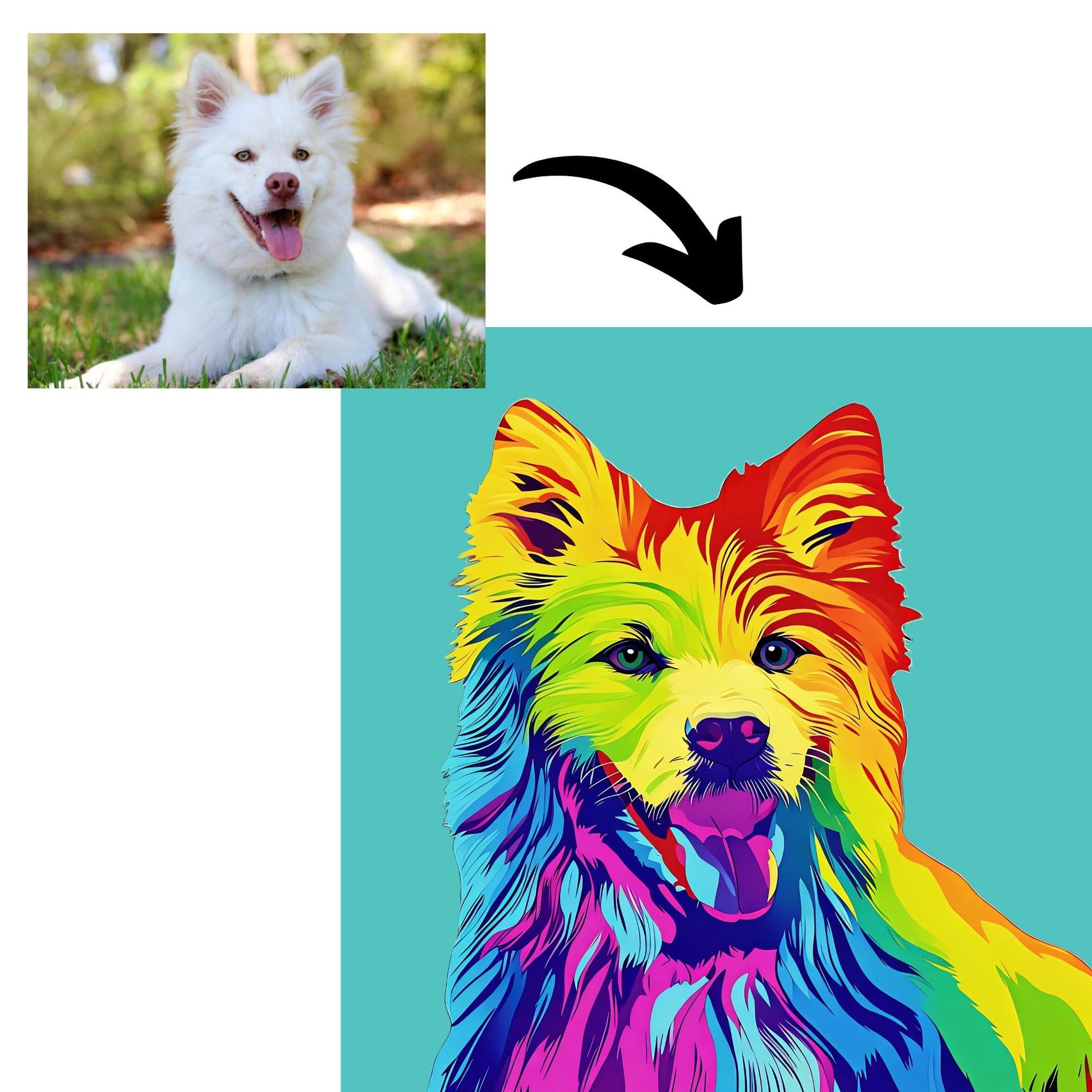 Pet Pop Art from Photo - Custom Pop Art Portrait on Canvas – Personalized Pet Artwork - Pet Memorial Gift - Pet Lover Gift - Dog Cat Pop Art