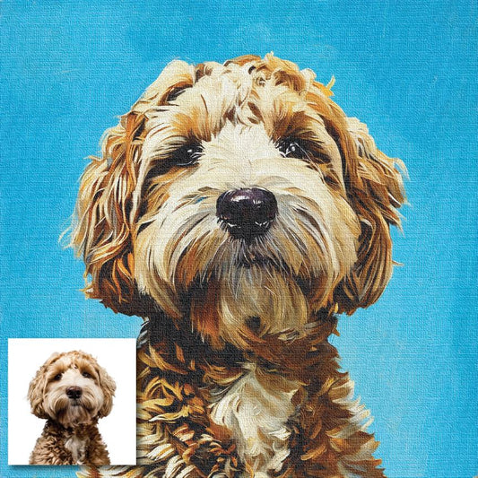 Custom Pet Portrait from Photo - Oil painted Look - Personalized Pet Artwork on Canvas - Pet Memorial Gift - Dog, Cat & Pet Lovers Gift
