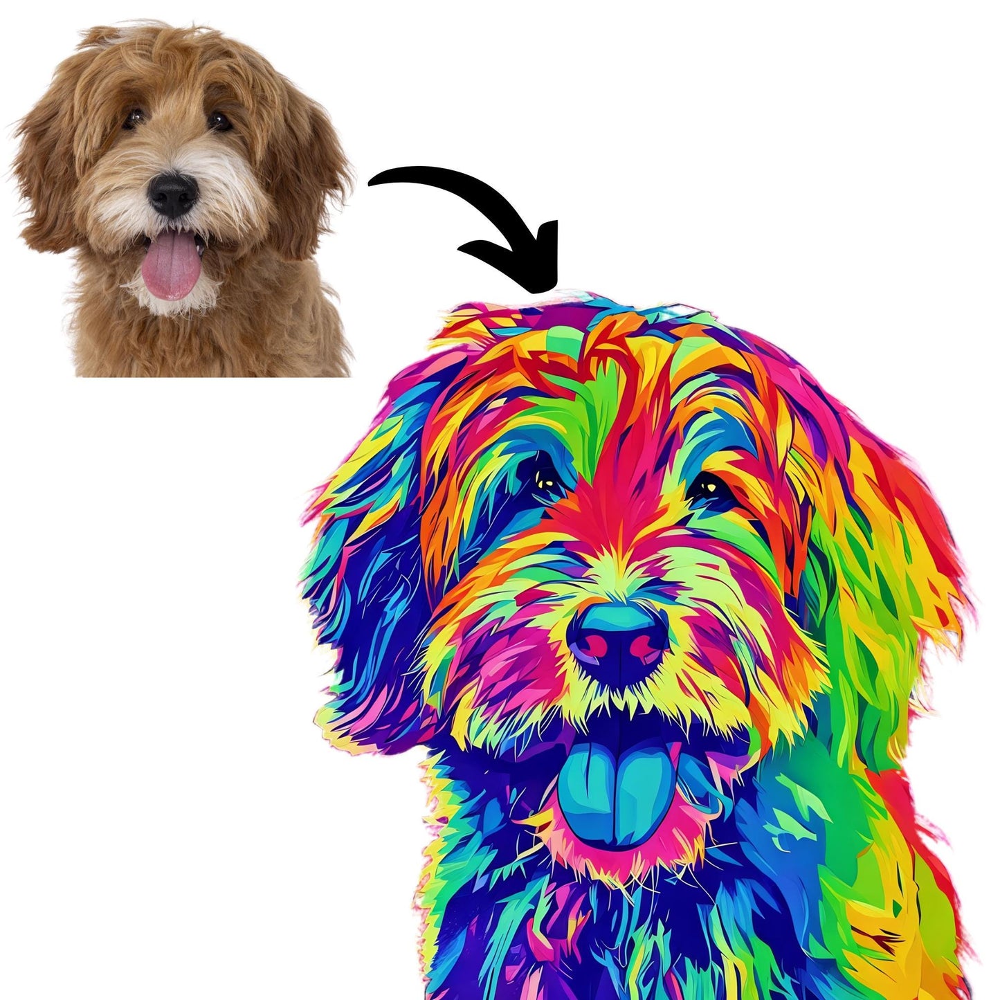 Pet Pop Art from Photo - Custom Pop Art Portrait on Canvas – Personalized Pet Artwork - Pet Memorial Gift - Pet Lover Gift - Dog Cat Pop Art