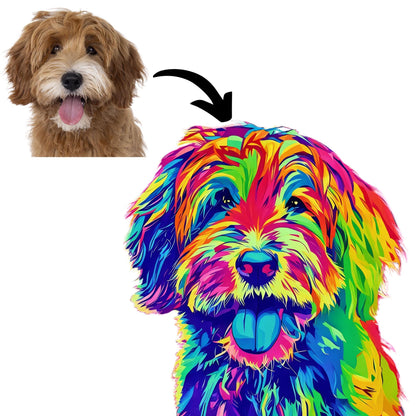 Pet Pop Art from Photo - Custom Pop Art Portrait on Canvas – Personalized Pet Artwork - Pet Memorial Gift - Pet Lover Gift - Dog Cat Pop Art