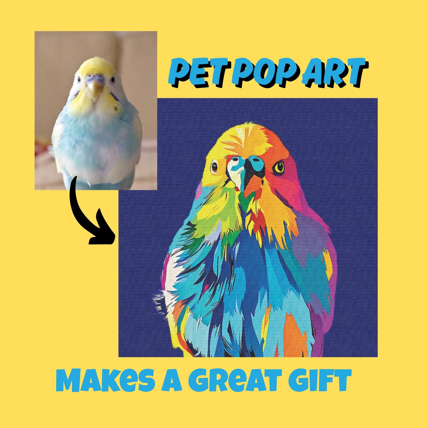 Pet Pop Art from Photo - Custom Pop Art Portrait on Canvas – Personalized Pet Artwork - Pet Memorial Gift - Pet Lover Gift - Dog Cat Pop Art