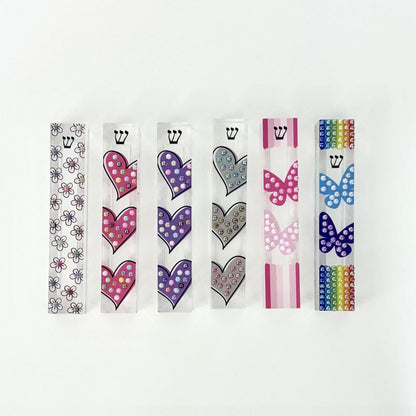 Mezuzah - Butterfly Mezuzah - Embellished Acrylic Mezuzah with faux pearls - Judaica Gift - New Baby Girl Gift - Pink Mezuzah