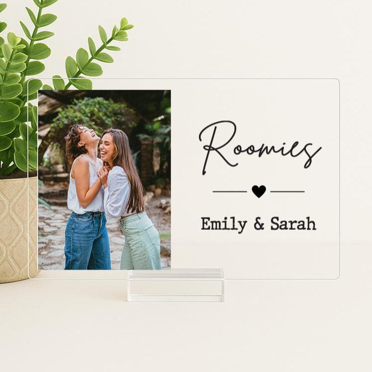 Roomies Frame, Roommate Gift Ideas, Personalized Roomies Frames, Custom Acrylic Roomies Picture Frame, Best Friend Gift
