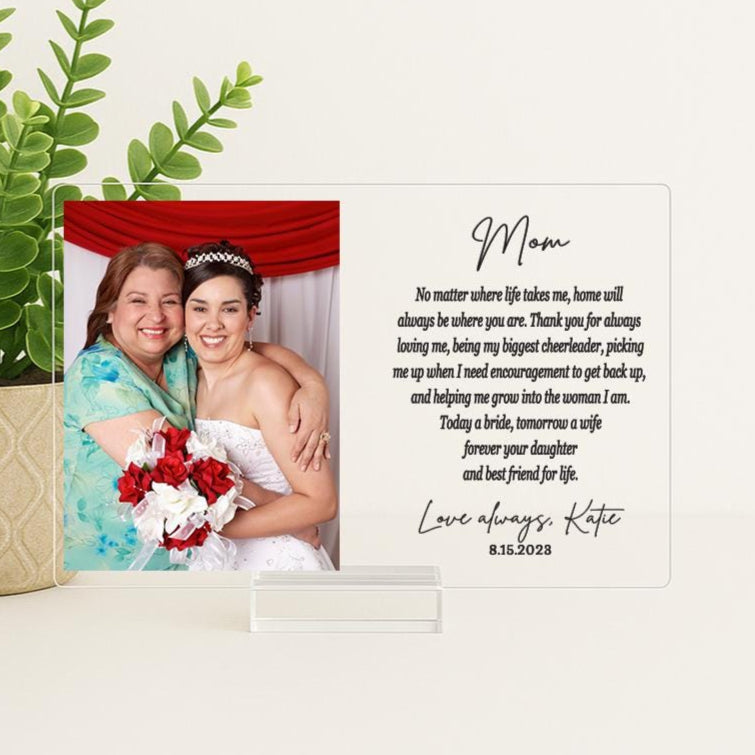 Mother of the Bride Gift from Bride, Wedding Gift Mom, Mother of the Bride Picture Frame, Mother of the Bride Gift Poem, Acrylic Frame