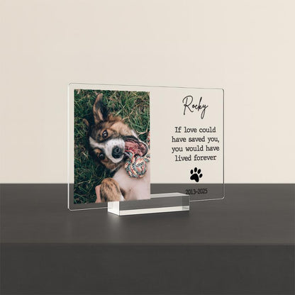 Pet Memorial Frame, Pet Memorial Gift Plaque, Dog or Cat Loss Sympathy Keepsake, Pet Bereavement Gift, Custom Acrylic Photo Gift - MemorialGiftsandmore - 