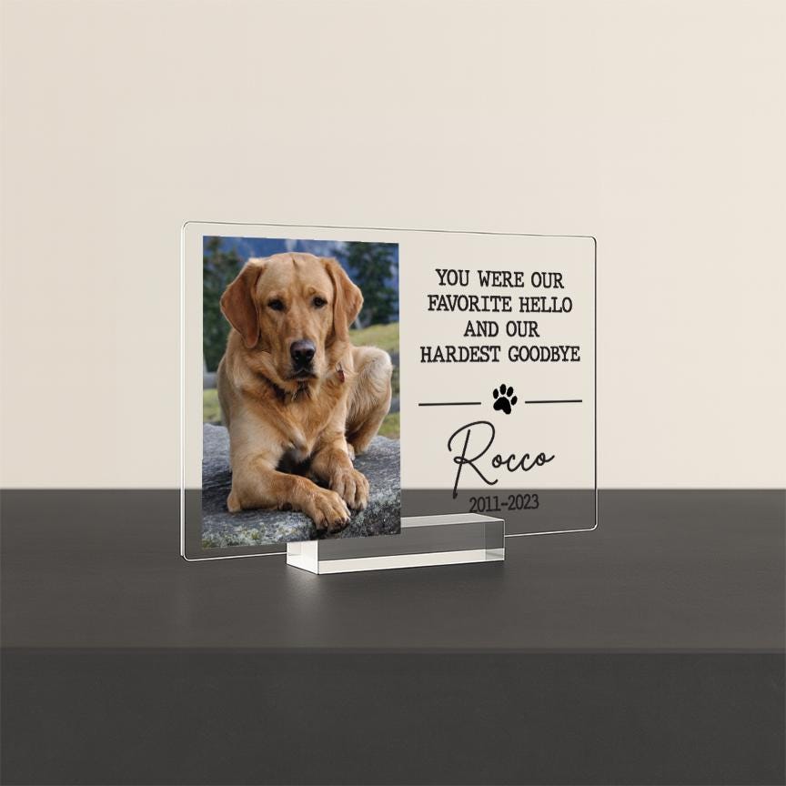 Pet Memorial Frame, Pet Memorial Gift Plaque, Dog or Cat Loss Sympathy Keepsake, Pet Bereavement Gift, Custom Acrylic Photo Gift - MemorialGiftsandmore - 