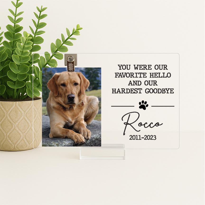 Pet Memorial Frame, Pet Memorial Gift Plaque, Dog or Cat Loss Sympathy Keepsake, Pet Bereavement Gift, Custom Acrylic Photo Gift - MemorialGiftsandmore - 
