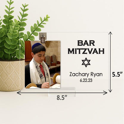 Bar Mitzvah Frame, Bar Mitzvah Gift, Gift Ideas for Bar Mitzvah Boy, Personalized Frames, Custom Acrylic Bar Mitzvah Frame
